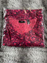 Cotton mix Jersey Top Plus Size 18/20 22/24 26/28 30/32 Pink Stars T-shirt (814)