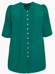 Roamans Blouse Plus Size 18/20 22/24 28 30 Ladies Button Shirt Green Tunic 418