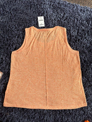 Women’s Linen Blend Sleeveless Top Plus Size 20 22 24 26 Peach Vest 682
