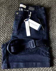 Denim Shorts Size 14/16 Dark Blue indigo Stretch New 485