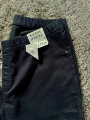 Women's Pull on Navy Tapered Trousers Plus Size 18 20 Jeans Jeggings 555