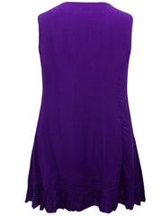 Purple Sleeveless Summer Top Plus Size 28 30 32 34 36 Long Lace Tunic 475