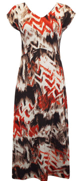 Maxi Dress Size 14 16 Long Jersey Dress Plus Size 18 20 22 New V neck 678