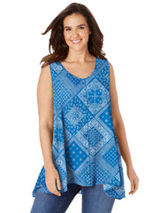 Blue Swing Top Plus Size 18/20 22/24 34/36 38 New 6XL A line Floaty Blouse 679