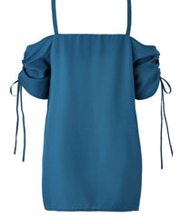 Womens Teal Bardot Top Plus Size 24 26 28 30 Blouse 680