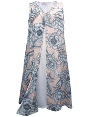 Ex Evans Pink Floral Dress Sleeveless Size 16 Special occasion party evening 536