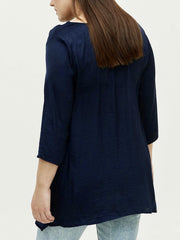 Navy Cowl neck Blouse Plus Size 16 18 20 22 24 28 30 32 Asymmetric Top 796