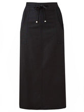 Women’s Long Black Skirt Plus size 22 30 32 pull on linen Size 14 Maxi 793