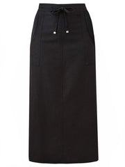 Women’s Long Black Skirt Plus size 22 30 32 pull on linen Size 14 Maxi 793