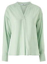 Mint Green Collarless Blouse Plus Size 16 18 20 22 24 Silk touch Top 667