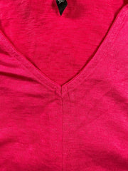 Women’s Cerise Pink Blouse Top Size 20/22 24/26 28/30 Tie hem Stretch 673