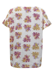 Pure Cotton Leaf T-shirt Plus Size 20 22 Jersey floral Print Top 686