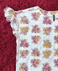 Pure Cotton Leaf T-shirt Plus Size 20 22 Jersey floral Print Top 686