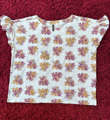 Pure Cotton Leaf T-shirt Plus Size 20 22 Jersey floral Print Top 686