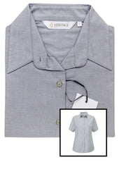 Women's Grey Short Sleeve Shirt Plus Size 18 20 22 24 26 28 30 Silver Blouse 787