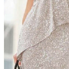 Cream & Gold Satin Print Dress Size 18/20 Evening Party wear 472