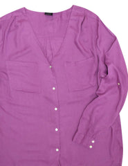 Women’s Pink Shirt plus size 16, 18/20, 24/26, Roll Tab Blouse Top Dip hem 422