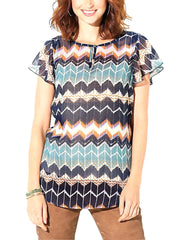 Sheer Blouse Plus Size 16 18 20 22 24 Multicoloured Printed Chiffon Top New 769