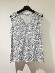 Palm Tree Summer Top Plus Size 18/20 22/24 26/28 30/32 White Print blouse 776