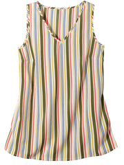 Women’s V neck Cami top Plus Size 18/20 22/24 sleeveless Striped blouse 643