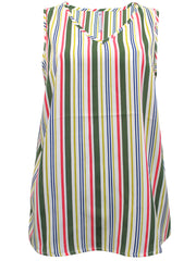 Women’s V neck Cami top Plus Size 18/20 22/24 sleeveless Striped blouse 643