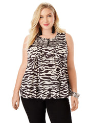Womens Black and White Top 14,16, Plus Size 20,22,30,32, Sleeveless Blouse 646