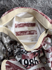 USA Bag Stars & Stripes Canvas Tote Flight Hold-all Vintage