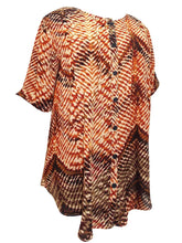 Womens longline blouse Plus size 26/28 animal print Crinkle Tribal Tunic New 568