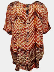 Womens longline blouse Plus size 26/28 animal print Crinkle Tribal Tunic New 568