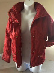 Women’s Coat Plus Size 18/20 Concealed Hood Zip Quilted Jacket Size 18 Red 505