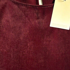 Burgundy Satin Blouse Plus Size 24, 26, 28, 30, 32 Plum Silk Evening Top 785