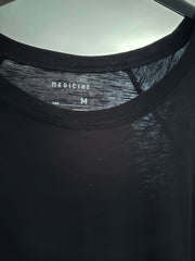 Women's Plain Black Cotton Jersey Top Plus Size 18/20 22/24 New curved hem 705