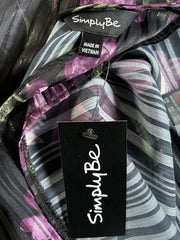 Chiffon Blouse Size 12/14 16/18 22/24 26 28 30 Sheer Floral Top 789