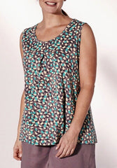 Womens Abstract Print Sleeveless A line Top Size 14/16, 18/20, 22, 24, 26, 642