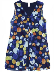 Navy Spotted Sleeveless Blouse Plus Size 18-24 Twin layer Chiffon Top (416)