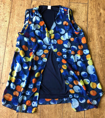 Navy Spotted Sleeveless Blouse Plus Size 18-24 Twin layer Chiffon Top (416)