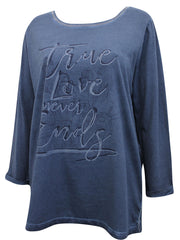 Women’s Navy Blue Pure Cotton Top Plus Size 16/18 20/22 24/26 Jersey Sequin 631