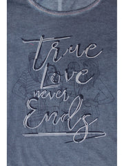 Women’s Navy Blue Pure Cotton Top Plus Size 16/18 20/22 24/26 Jersey Sequin 631