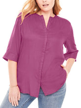 Woman Within Pink Shirt plus size 18/20 Ladies blouse 3/4 sleeve top 404