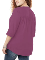 Woman Within Pink Shirt plus size 18/20 Ladies blouse 3/4 sleeve top 404