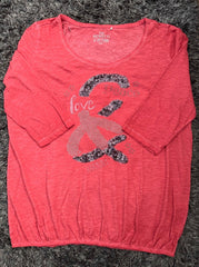 Pure Cotton Sequin Embellished Coral Top Size 14/16, 18/20, 22 Diamanté Stud 401