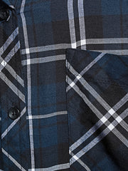 Womens Navy Checked shirt plus size 16 18/20 22/24 26/28 30/32 Plaid Blouse 629