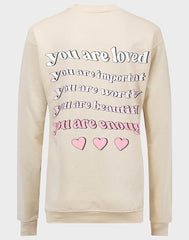 Ladies You Are Loved Back Print Women Sweatshirt Plus Size S M L 103