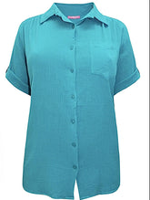 Woman Within blouse plus size 30/32 crinkle cotton shirt 34/36 New 566