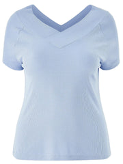 Women’s Blue V-Neck Top Plus Size 14/16 ..... Jersey 664