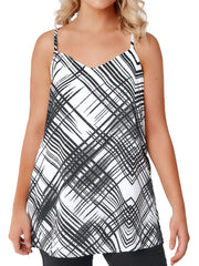 New White Swing Top Plus Size 16 18 20 Black Strappy Summer Cami Vest 575