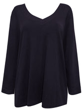 Women's Black V neck Top