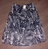 Pull on Floaty Black Skirt Plus Size 24,26, Long Elasticated print chiffon 500
