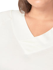 Ladies Ivory Top V-Neck