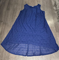 Navy Blue Occasion Dress Plus Size 26/28 Sleeveless lined Lace overlay 691